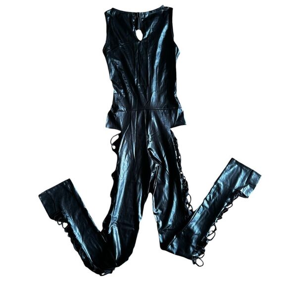 Espiral Lingerie Black Spandex Sexy Cut-Out One Piece Jumpsuit - Picture 2 of 8